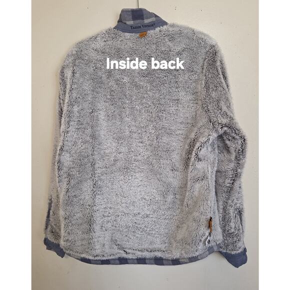 Tailor Vintage Blue Shirt Mens Sz L Shacket Sherpa Checkered Outdoor Lined - Picture 9 of 16